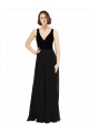 Online Stretch Velvet and Chiffon Prom Dress with V-Neckline UK