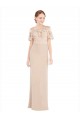 Online Off the Shoulder Sleeves Sheath Chiffon Prom Dress UK