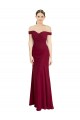 Online Off the Shoulder Long Chiffon Prom Dress with Pleats UK