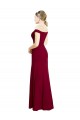 Online Off the Shoulder Long Chiffon Prom Dress with Pleats UK