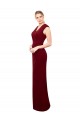 Online Cap Sleeves Chiffon Prom Dress with Pleated V-Neck Bodice UK