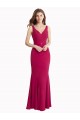 Online V-Neck Mermaid Chiffon Prom Dress with V-Back and Belt UK