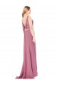 Online Long Slim Chiffon Prom Dress with Beaded Waist UK