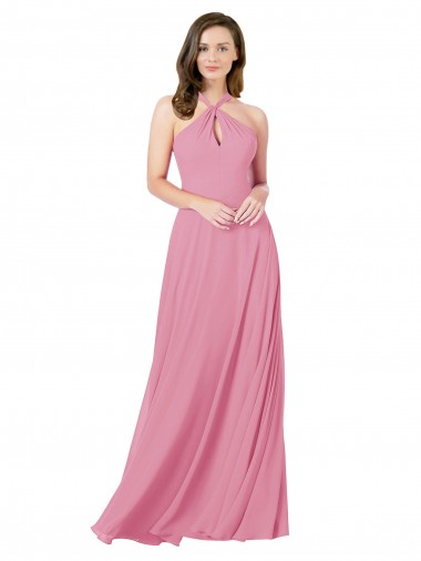 Online Chiffon Prom Dress with Keyhole Front UK