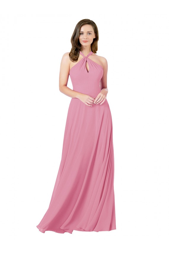Online Chiffon Prom Dress with Keyhole Front UK