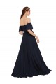 Online Off the Shoulder Floaty Sleeves Chiffon Prom Dress with High Slit UK