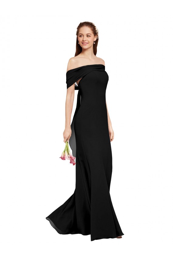 Online Fit and Flare Long Chiffon Prom Dress with Sash and Open Back UK