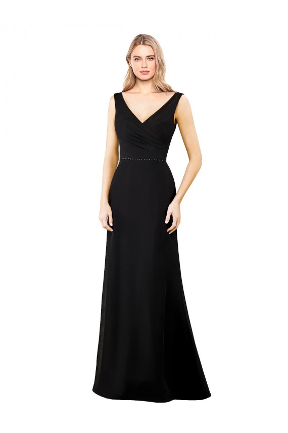 Online V-Neckline Chiffon Prom Dress with Draped Bodice UK