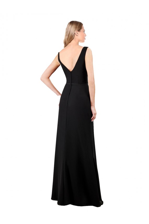 Online V-Neckline Chiffon Prom Dress with Draped Bodice UK