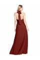Online Slim High Neck Halter Fitted Open Back Chiffon Prom Dress UK