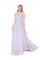 Online High Neck Halter Shirred Chiffon Prom Dress UK
