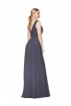 Online Floor Length High Neck V-Back Chiffon Prom Dress UK
