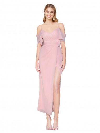 Online Mermaid Cold Shoulder Short Knee Length Chiffon Prom Dress UK