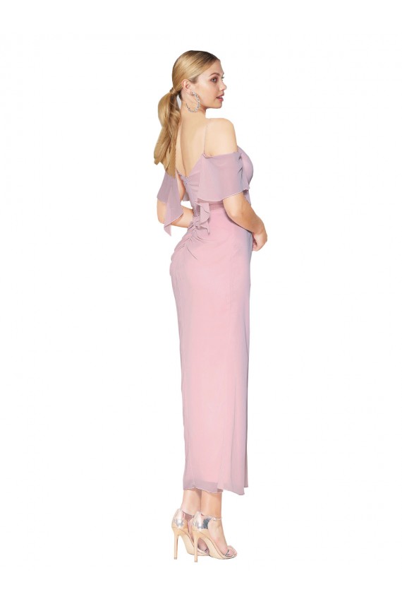 Online Mermaid Cold Shoulder Short Knee Length Chiffon Prom Dress UK