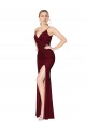 Online Floor Length High Neck Chiffon Prom Dress with Side Slit UK
