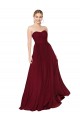 Online Draped Strapless Long A-Line Chiffon Prom Dress UK