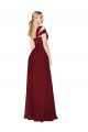 Online Off the Shoulder Long Chiffon Prom Dress with Side Slit UK
