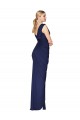 Online Draped V-Neck Long Chiffon Prom Dress with Front Slit UK