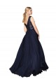Online High Neck V-Neck Long Chiffon Prom Dress with Sequin Top UK