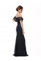Online Off the Shoulder Long Lace Prom Dress with Flutter Sleeves UK
