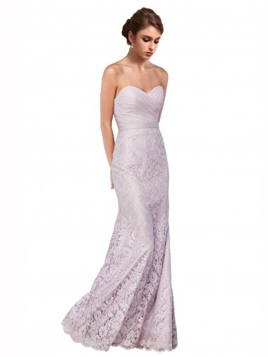 Online Floor Length Fitted Sweetheart Lace Prom Dress UK