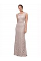 Online Long Sleeveless All Lace Prom Dress with Scoop Neckline UK