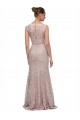 Online Long Sleeveless All Lace Prom Dress with Scoop Neckline UK
