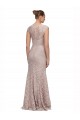 Online Sweetheart Neckline Cap Sleeves Lace Prom Dress with Twist UK