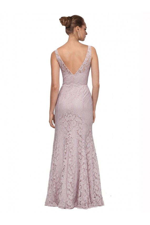 Online Lace V-Neckline Long Full Length Prom Dress UK