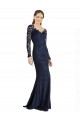 Online Illusion Long Sleeves Lace Prom Dress with Sheer Keyhole Back UK