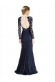 Online Illusion Long Sleeves Lace Prom Dress with Sheer Keyhole Back UK