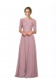 Online Off the Shoulder Lace Crop Top A-Line Chiffon Prom Dress UK