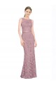 Online Sleeveless Crop Top High Neck Mermaid Lace Prom Dress UK