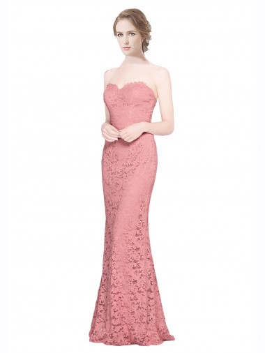 Online Fitted Sweetheart Mermaid Lace Prom Dress UK