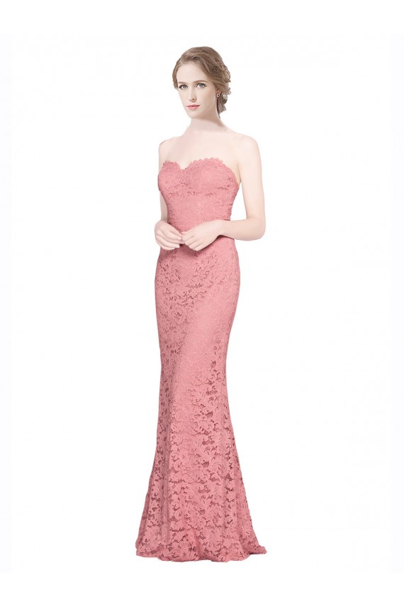 Online Fitted Sweetheart Mermaid Lace Prom Dress UK