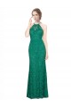 Online High Illusion Halter Neck Long Lace Prom Dress UK