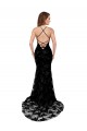 Online High Neckline Lace Open Back Prom Dress with High Slit UK