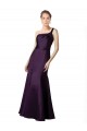 Online Long Ruched Neckline One Shoulder Satin Prom Dress UK