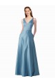 Online Classic Satin V-Neck A-Line Prom Dress with Pockets UK
