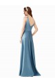 Online Classic Satin V-Neck A-Line Prom Dress with Pockets UK