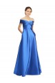 Online Sleeveless Off the Shoulder Ball Gown Satin Prom Dress UK