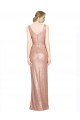 Online Draped V-Neck Striking Sheath Floor Length Sequin Prom Dress UK
