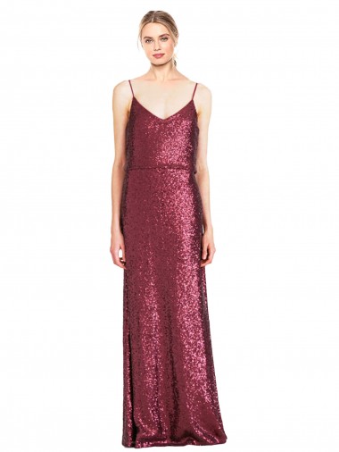 Online High Neck Halter Long Slim Sequin Prom Dress with V-Neck and Blouson Bodice UK