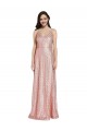 Online High Neck Low Back Sparkling Sequin Prom Dress UK