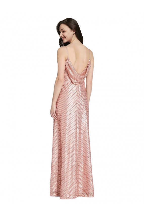 Online High Neck Low Back Sparkling Sequin Prom Dress UK