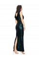 Online V-Neck Full Length Sequin Prom Dress with Draped Back UK
