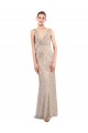 Online Faux Surplice V-Neck Slim Sparkling Sequin Prom Dress UK