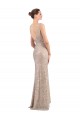 Online Faux Surplice V-Neck Slim Sparkling Sequin Prom Dress UK