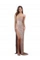 Online High Slit Scoop Neck Long Sequin Prom Dress UK