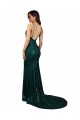 Online Fishtail Shaped V-Neck Open Back Long Sequin Prom Dress UK